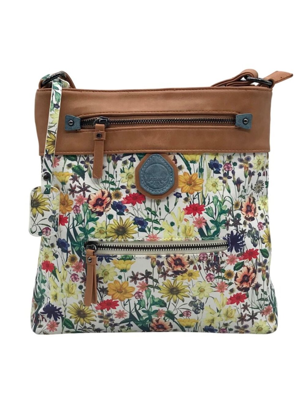 Rieker Floral and Tan Crossbody Bag